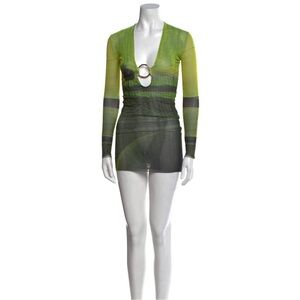 Louisa Ballou Vibrant Green and Yellow Cover-Up